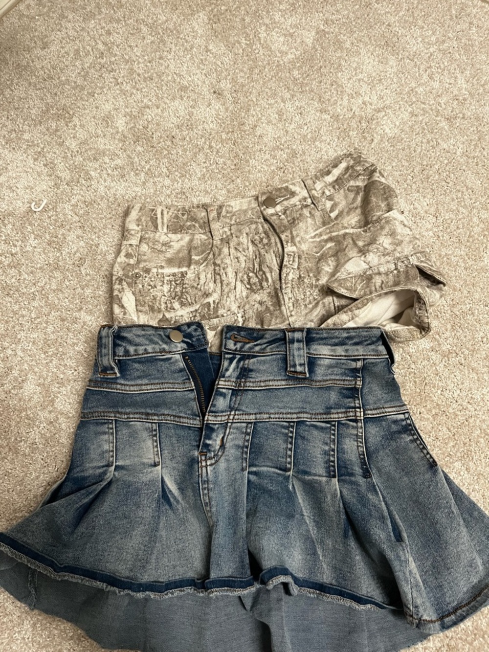 Windsor Blue Denim Pleated Mini Skirt Set (2-piece)